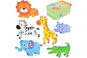 EKKONG Puzzle di Legno, Giochi Legno Puzzle, Educativo Giocattoli Giochi Set Regalo per 1 Anno 2 3 4 Anni Bambina Bimbo Ragazza Ragazzo (6pcs）