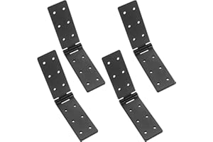 LZIJUN Door Hinge, Pack of 4 Connectors, Folding Hinge, Box Tape, Black Metal Furniture Hinge Heavy Duty for Wooden Door, Garden Doors, Tool Boxes