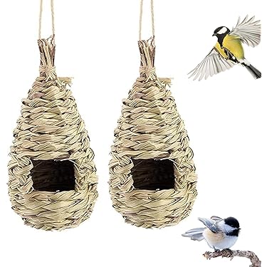 Perfk Bambus Vogelhäuschen - Handgeflochtene Nester Für Garten & Balkon