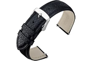 ANNEFIT Leather Watch Straps, Quick Release Textured Padded Replacement Band 16mm 18mm 19mm 20mm 22mm for Men and Women