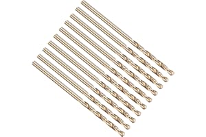 PATIKIL 1.6mm Foret Hélicoïdal, Tige Droite Jobber M35 Cobalt 5% Acier Rapide 135° Finition Or, Mèche pour Métal Acier Inoxydable Dur, Forets à Métaux à Haute Dureté - Lot de 10