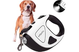 Edipets, Smycz dla psa, wysuwana, chowana, z latarką LED, 5 m, elastyczna taśma do treningu i spacerów, szczeniaka, małego, średniego i dużego psa (5 metrów)