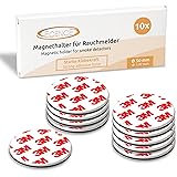 ECENCE Rauchmelder Magnethalter 10 Stück Selbstklebende Magnethalterung für Rauchmelder Ø 50mm schnelle & sichere Montage ohn