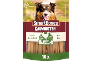 SmartBones Sticks au Poulet – 10 Bâtonnets à Mâcher Sans Peau d'Origine Animale pour Chien Adulte de Toutes Tailles - Très Faible teneur en Matières Grasses - Enrichi en Vitamines et en Minéraux