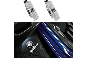 GZZHENGYE 2Pcs LED Car Door Welcome Light Proiettore Lampada Ghost Shadow Logo Lampade Per Alfa Romeo Giulia 952 Stelvio 949 tonale Giulietta Brera 159 Spider (Lettera del logo bianco)