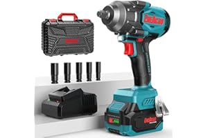 ENEACRO Avvitatore a Impulsi Senza Fili 20V, Coppia Elevata 1/2 Pollice 1000 N.m, Avvitatore Brushless con 3 Modalità di Velocità, Luce LED, Batteria da 4000mAh Caricatore Rapido e Accessori