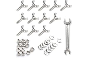 SPEEDWOX 12 viti alettate a forma di Y M6 x 20 mm viti a testa a farfalla in acciaio inox 304 bulloni alettati con dado esagonale, rondella piatta e chiave per stringere a mani nude