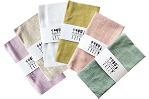RANJIMA Servilletas de Tela Sostenibles, Servilletas De Tela De Cocina, 6 Servilleta de Gasa de Algodón Lavable y Reutilizable, Servilletas de Lino para Bodas/Hoteles/Restaurantes/Eventos y Fiestas