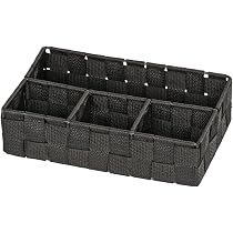 Corbeille De Rangement Wenko Adria - 4 Compartiments Gris Anthracite | Pour Salle De Bain Et Maison