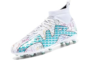 AMLCWZ Fußballschuhe Spike Schuhe für Männer High Top Fußballschuhe Sportliche Wettkampf Trainingsschuhe für draußen Hallenfußball Schuhe Jungen Jugend Sportliche Schuhe Unisex