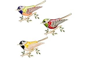 CAILIYA 3 Pcs Broche del Pájaro, Broche de Aceite de la Pintura de la Rama, Perno Hermoso del Taladro del Punto de la Joyería de la Aleación