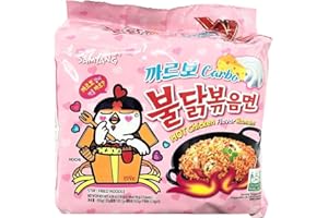 SPICEHUB Samyang Hot Chicken Buldak Ramen Noodle CARBONARA Flavor 130G (Pack of 5)