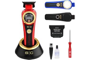 Tagliacapelli Uomo Professionale Stylecraft Instinct Trimmer by Gamma Più, Regolabarba Uomo Motore Vector con Intuitive Torque Control, 180 Min di Autonomia Senza Fili, Lama Regolabile 0 Gap, 3 Cover