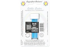 SUGARFLAIR COLOURS Sugarflair Blue Edible Lustre Glitter, Add a Lustrous Shine to Cakes or Decorations. Brush On or Add Rejuvenator to Create Eye-Catching Edible Paint - 2g