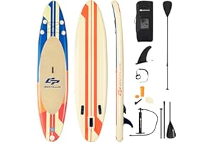 COSTWAY SUP Gonfiabile 335/320 cm, Stand Up Paddle Gonfiabile con Pinne, Leash, Pagaia, Pompa, Kit di Riparazione e Borsa, Carico Massimo 120 kg