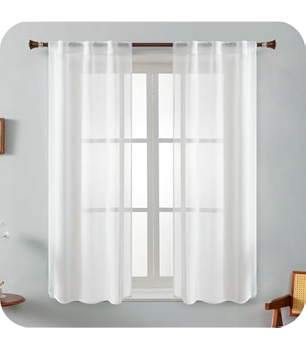 Paire De Rideaux Semi-Filtrants Effet Lin Fantaisie Magnolia Rideau D