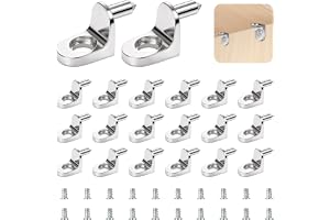 NUTKIT 20 stycken hyllstöd, 5 mm hyllstöd L-form, metallhyllstöd för hyllplan, vinkelhållare med skruv, säkerhetshyllhållare
