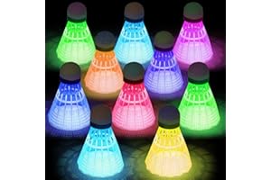 ‎RANJIMA RANJIMA 10 Stück Led Badmintonbälle, Led Badminton Bälle Set Kinder, LED Nylon Sport Badminton, Leuchtende Federbälle Led Leucht-Federball für Kinder Erwachsene, Indoor und Outdoor Sportaktivitäten