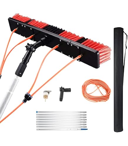 Perche Télescopique Nettoyage 3.6-10.8m - Brosse, Raclette, Pour Panneaux Solaires, Vitres