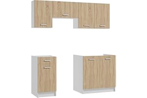 DEFTRANS TRANS-PAL Kitchen Units - Set of 5 / Oak or White / Cupboard Cabinet Sink Base & Wall Units