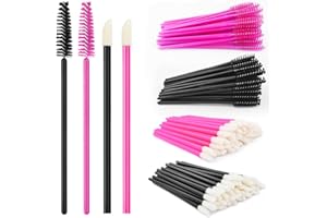 Sinofort 100pcs Lip Brushes 100Pcs Lash Brushes 2 Colors Lipgloss Wands Lip Wands for Lips,Eyes and Makeup Application