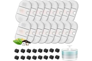 OrdasPet Lot de 16 filtres fontaine à chat et 16 filtres en éponge résine et charbon actif quadruple système de filtration fontaine d'eau animaux de compagnie 71 oz/2,1 l COEU-103-05-1616