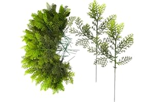 MEIYIFAN 36 sztuk gałązek choinkowych 25 cm na Boże Narodzenie, sztuczne gałązki sosnowe, akcesoria do samodzielnego wykonania, na Boże Narodzenie, symulacja, jodła sztuczna