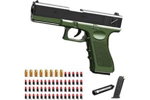 SiheToys Toy Guns with Soft Bullets, Green Plastic Toy Pistol for 14+, Education Foam Blaster Birthday Present for Outdoor Indoor Play，with 50 Soft Bullets
