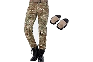 JOYASUS Pantalon Tactique Multi-Poches avec Genouillères Amovibles pour Paintball et Airsoft - Pantalon Polyvalent