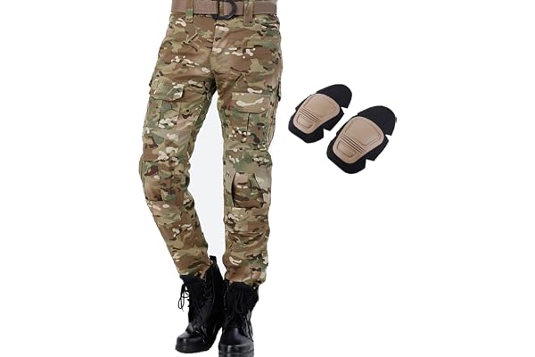 Pantalon Tactique Multi-Poches avec Genouillères Amovibles pour Paintball et Airsoft - Pantalon Polyvalent
