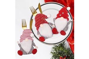 QUOHE Portaposate in Feltro di Natale, 6 Pz Tasca per Posate Babbo Natale Decorazioni da Tavola Natalizie, Rosso Coltelli Forchetta Cucchiaio Stoviglie Porta Posate per Decorazione Addobbi Tavolo Natalizio