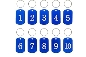STAYMAX Aluminum Engraved Number Tags Key Tags ID Tags with Key Rings