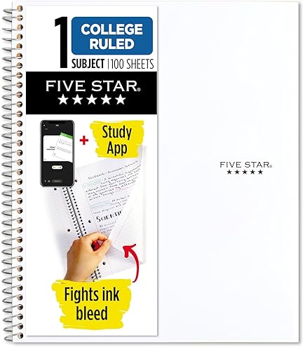 Five Star Spiral Notebooks, 3 Subject, 150 College Ruled - View #9