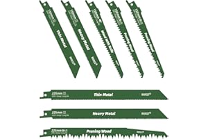 RRRST 8 Piezas Hojas de Sierra de Sable, Para Poda de árboles, Para Madera, Metal y Plástico, 7 Tipos diferentes 150mm Y 225mm Hojas de Sierra