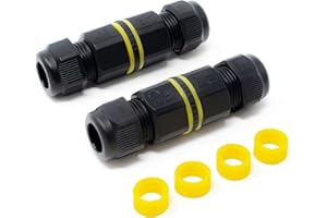 ARMAKIT Waterproof Outdoor Cable Connector IP68 Junction Box External Inline 2 Way Mains Electrical Weatherproof Block - Pack of 2 (3 Pole)