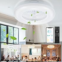 Caufloce Lampadario con Ventilatore da Soffitto LED, Reversibile Dimmerabile Ventilatore a Soffitto con Luce e Telecomando Silenzioso 6 Velocità Plafoniera con Ventilatore Moderno Smart Grande-Black