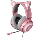 Razer Kraken Kitty Edition, Cuffie USB con Orecchie da Gatto Razer e Chroma, Illuminazione Reattiva allo Streaming, Microfono
