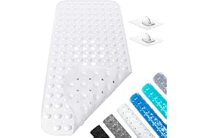 Baozun, Mata do wanny, mata prysznicowa, mata antypoślizgowa, 100 x 40 cm (Biały)