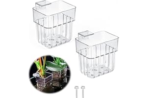‎XTEMTOAMZ xtemtoamz Aquarium Pflanzenhalter, Pflanzenständer für Aquarien, Aquarium aquariumpflanzentopf, Acryl Transparent Cup Pflanzkorb für Wasserpflanzen Pflanzenaufhänger, Dekoration, 2 Stück