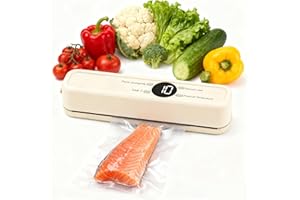 GUBBETT Machine Sous Vide Automatique 7 en 1, mini-soudeuse à sacs avec 3 connecteurs externes, machine à vide portable avec 5 sacs sous vide pour la conservation des collations et le stockage des aliments