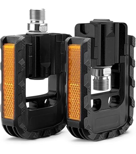 KOOTU Bike Pedals Foldable Anti-slip,Universal 9/16 Inch Folding Pedals With Reflectors Waterproof Bicycle Pedals For Road Bike Mountain Bike BMX Folding Bike Trekking Bike And Spinning Bike (Red - View #3