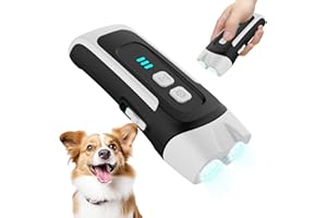 LEMENG Ultrasuoni per Cani, Dispositivo Antiabbaio,3 Livelli Regolabile Frequenza Dispositivo Controllo Antiabbaio, 33 Piedi Ultrasuoni Deterrente Anti-Abbaio per Cani Antiabbaio per Interni ed Esterni