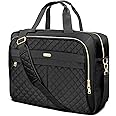 WIRABO 17.3 Inch Laptop Bags for Women, Large Briefcase for Women Messenger Bag Shoulder Computer Bag Business Work Teacher Office Travel Waterproof Men Black