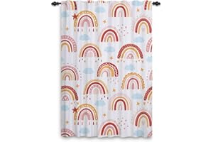‎GGAIMWF ggaimwf Regenbogenvorhänge mit Bleistiftfalten Bunt Regenbogenwolken Cartoon-SchlafzimmervorhängeKinder Fensterbehandlung für Mädchen Wohnzimmer Kinderzimmer Café Innentrennvorhang 117x175cm 1 Panel