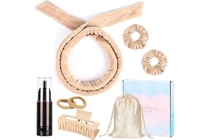 ALILEADER Heatless Curlers Headband, Heatless Curls Set, Soft Velour Heatless Hair Curler, Hair Curlers No Heat for Short & Long Hair (Khaki)