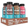 Phab Assorted Protein Milkshakes with 18g Protein & No Added Sugar | Gluten-Free & Gut-Friendly, Trans Fat Free | Rich Source of Fibre & Pre-biotics | Healthy & Delicious Protein Shake (200ml, Pack of 6)