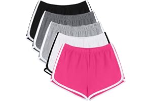 URATOT Träningsbyxor, dolphin shorts, mjuka, bekväma, ventilerande, avslappnade, cykelbyxor, vandringsbyxor, för kvinnor, 5-p
