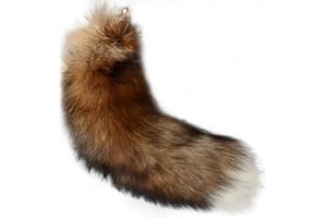 PESONCARL Ogon lisa 40 cm, zwierzęcy ogon, kudłaty ogon, sztuczne futro, realistyczny lis, ogon, dekoracyjny ogon Therian do torebki, plecaka, cosplay, ze sztucznego zwierzęcia, Para, Style3