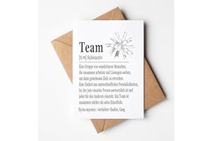 ‎PURESIZE PURESIZE 12er Set Team Karte A6, Kollegen Geschenk, Kollegin, Abschiedskarten Büro und Arbeit, Mitarbeiter Weihnachten, Grußkarte, Dankeskarte, Dankeschön, Geburtstag, Chef