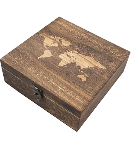 Boîte à Souvenirs En Bois Avec Motif Cristal Et Main De Sorcière - Coffret à Bijoux, Lettres, Photos
